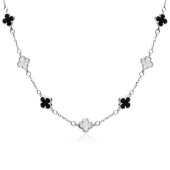 Colier argint cu trifoi cu mother of pearl si email negru DiAmanti Z2225NR_OP-DIA Colier argint cu trifoi cu mother of pearl si email negru DiAmanti Z2225NR_OP-DIA